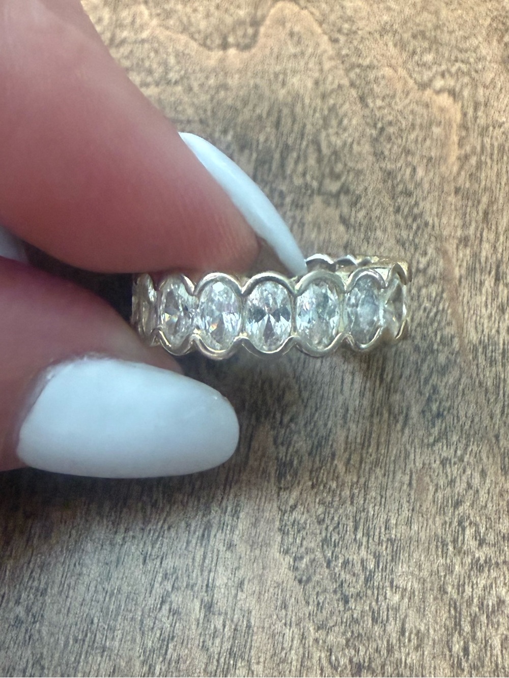 TJ Maxx Elegant Clear Crystal Eternity Band Gold Tone Size 5